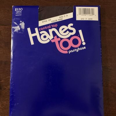 VTG 1986 Hanes Too Control Too Pantyhose Wine Size CD NOS